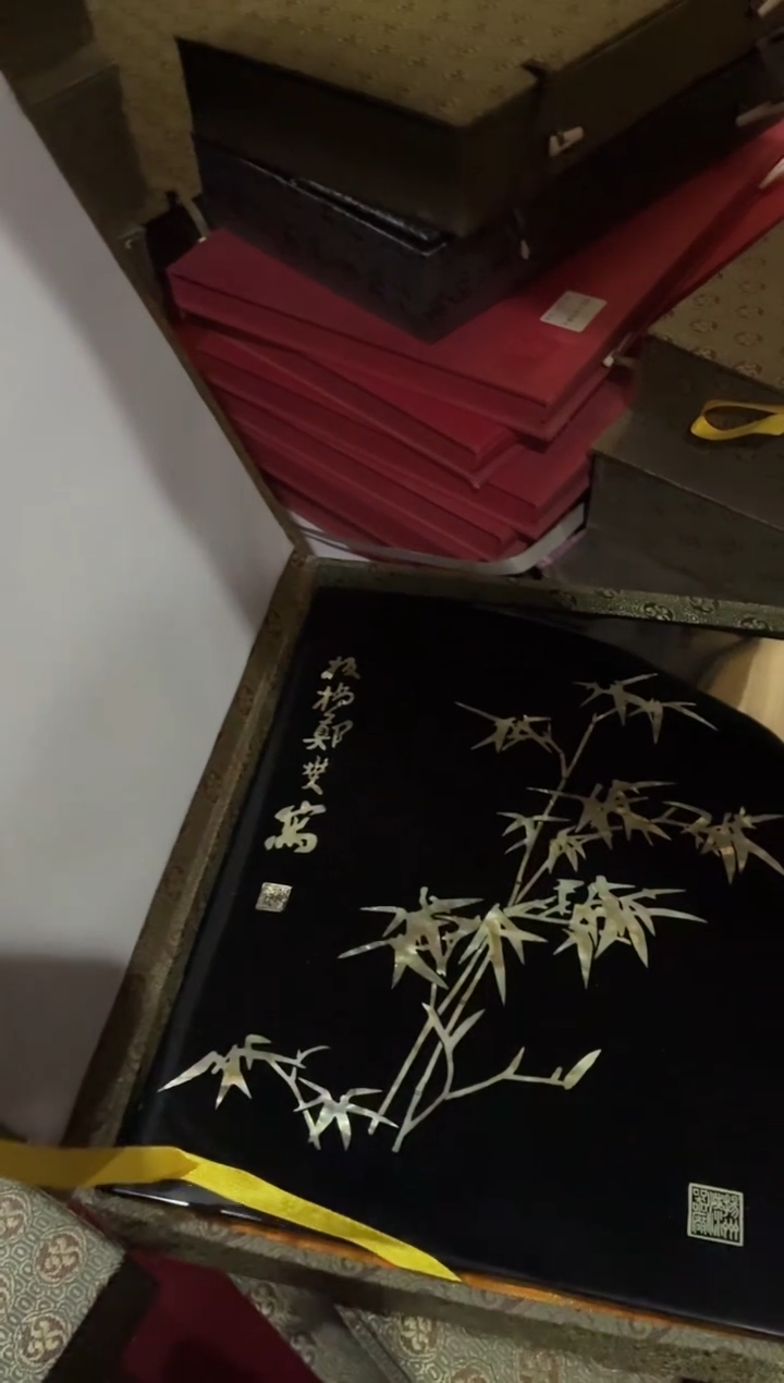扬州漆器板桥竹台屏