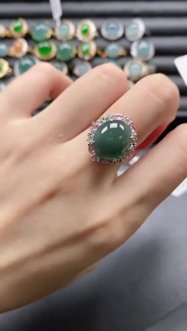 【闪购商品】翡翠戒指银S925镶嵌51151