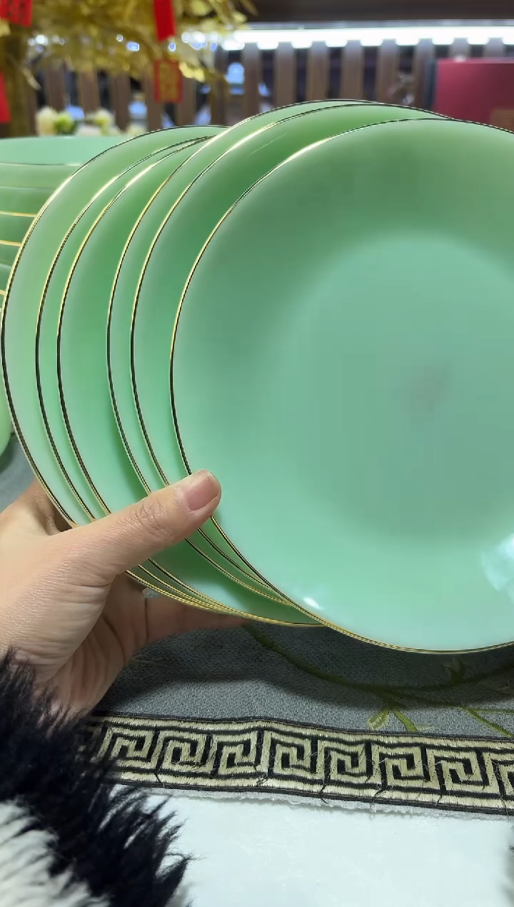 玉瓷8英寸深盘6个景德镇陶瓷