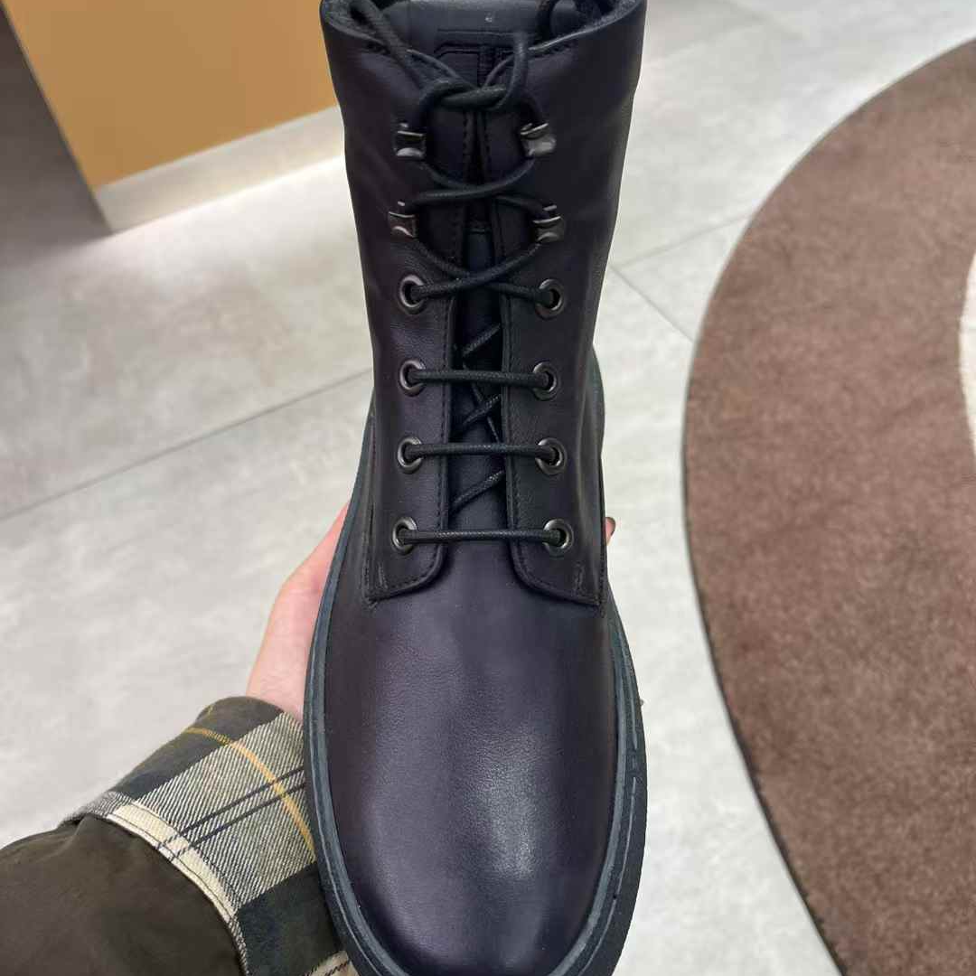 【巴黎直邮】TOD’S/托德斯男鞋男款黑色厚底短靴舒适保暖