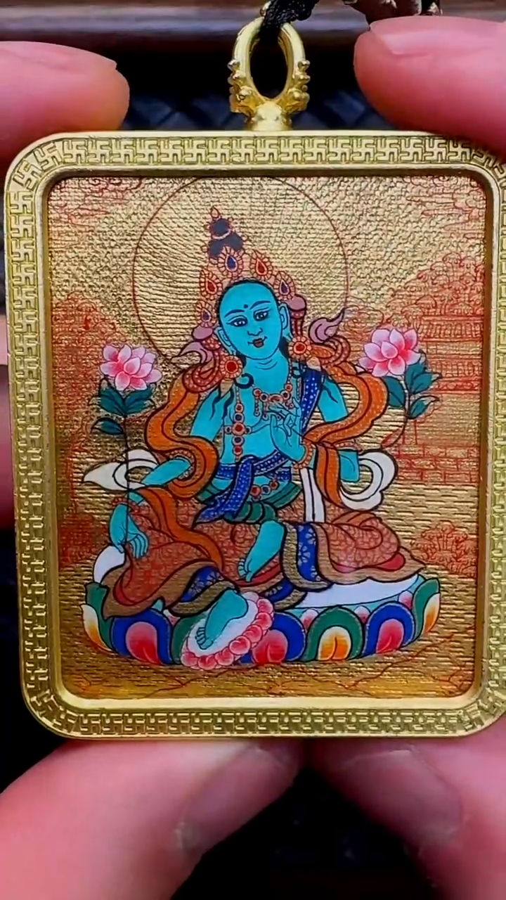 吊坠嘴哥严选——1130绿度母唐卡