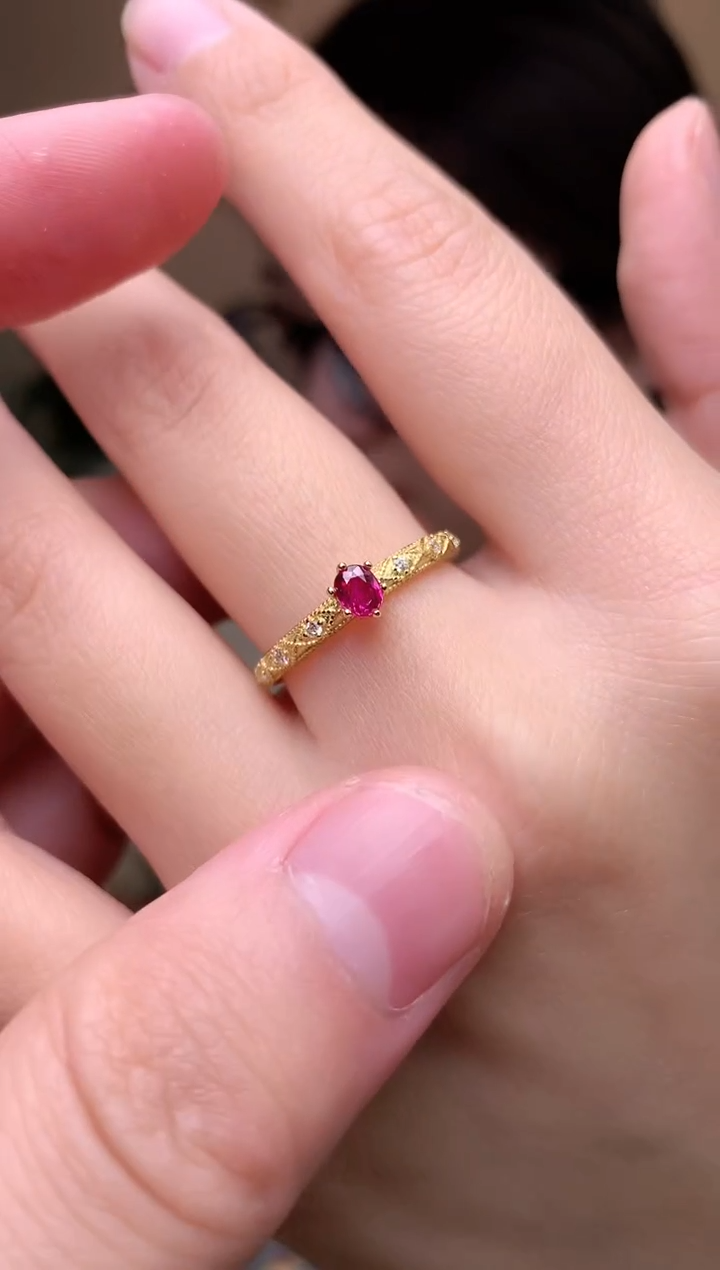【闪购商品】红宝石戒指银S925镶嵌戒指