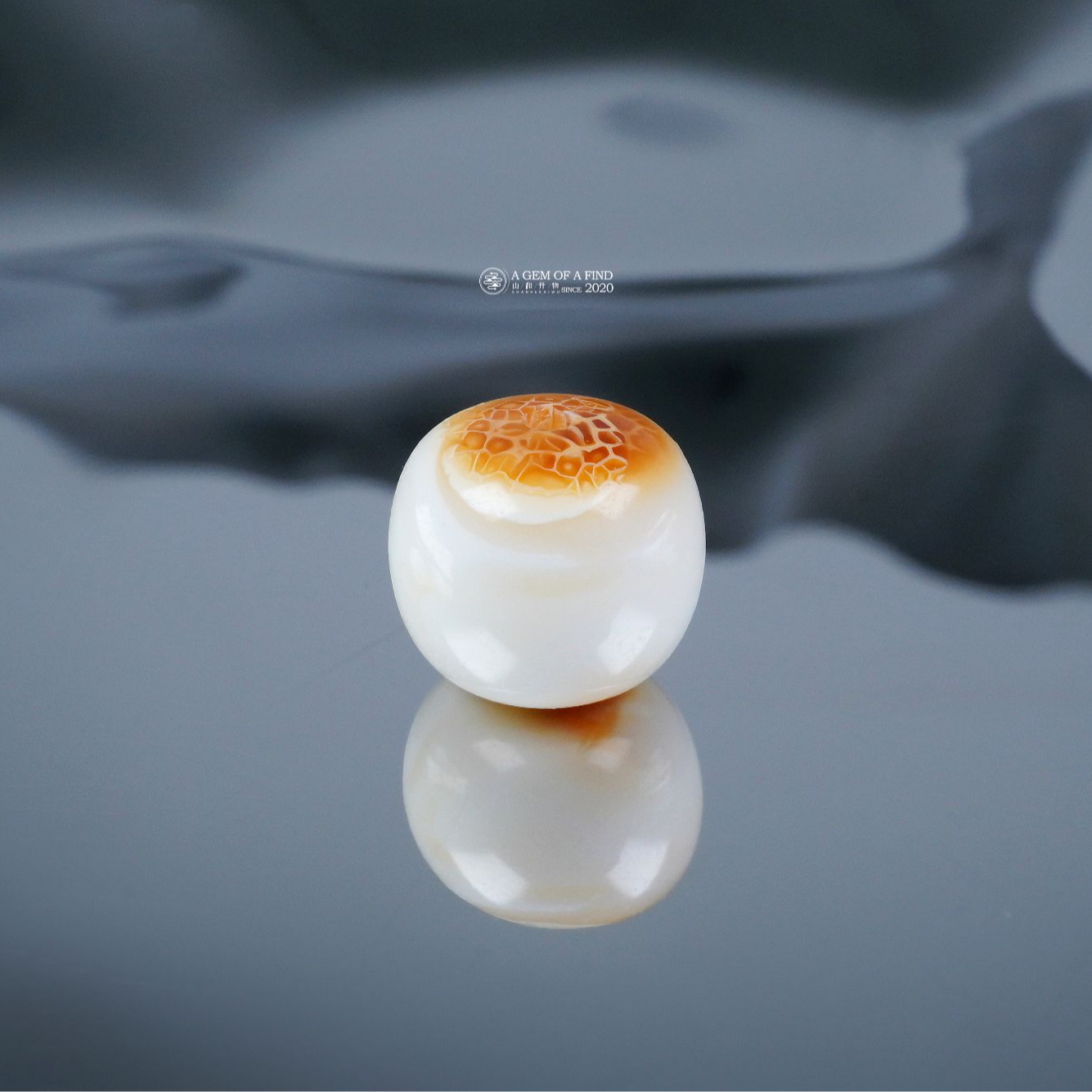 山和开物｜9.7mm瓷白浓蜡沁色瓷润俱佳老型文玩配饰 天然琥珀蜜蜡