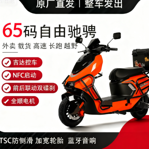 智能铅酸电池长续航双碟刹NFC电动摩托车适合上班通勤学生党代步