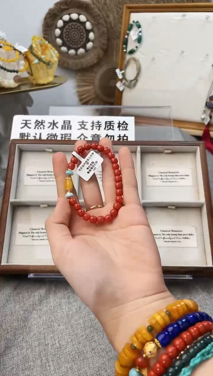 未镶嵌手串南红玛瑙火**J南红老型珠