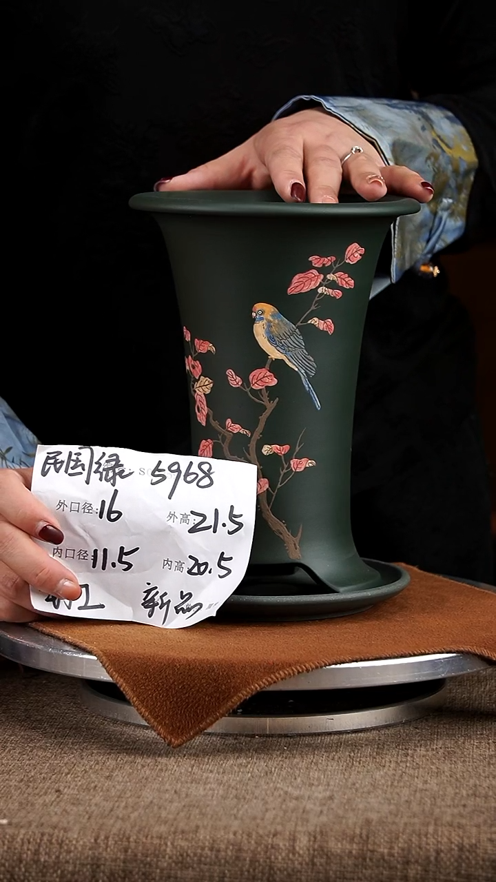 【闪购商品】紫砂花盆紫砂花盆5968+z果绿