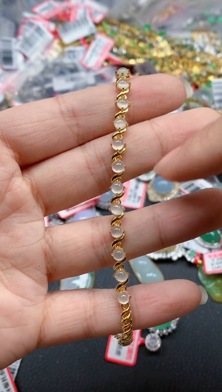 银S925镶嵌戒指翡翠天然A货缅甸翡翠