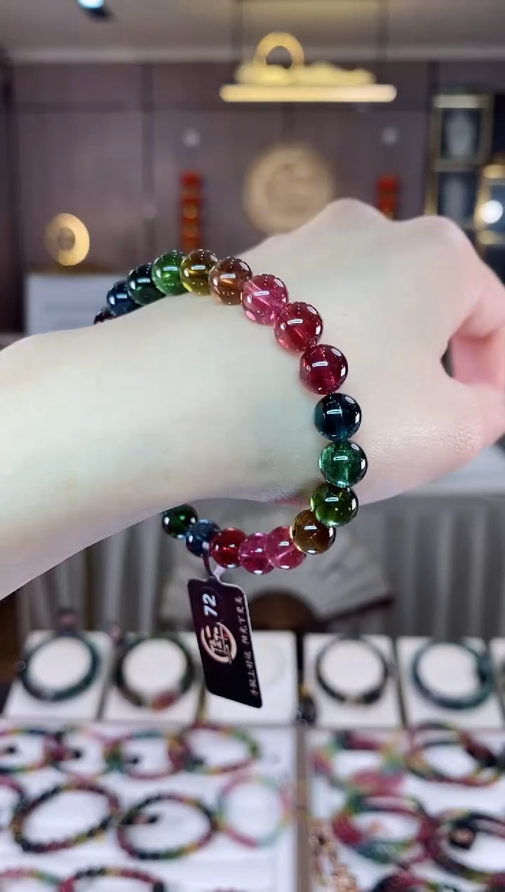 【闪购商品】碧玺收藏级单圈手串8mm+未镶嵌一物一证dan