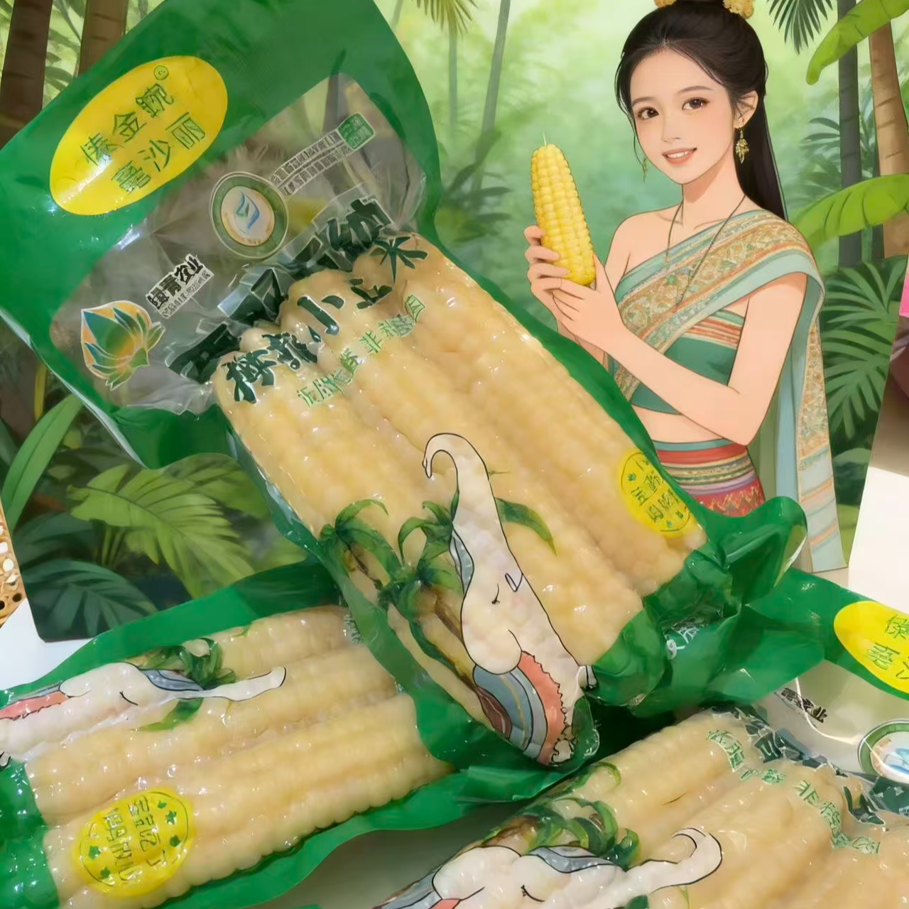 西双版纳傣金碗拇指小玉米