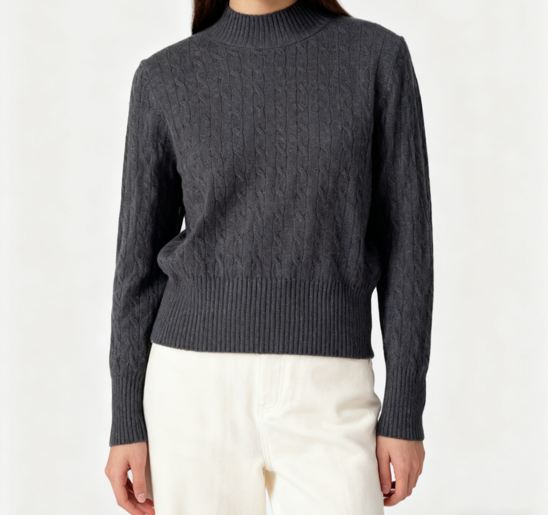 宽松型森系纯色保暖适中合体毛衣圆领百搭时尚衫