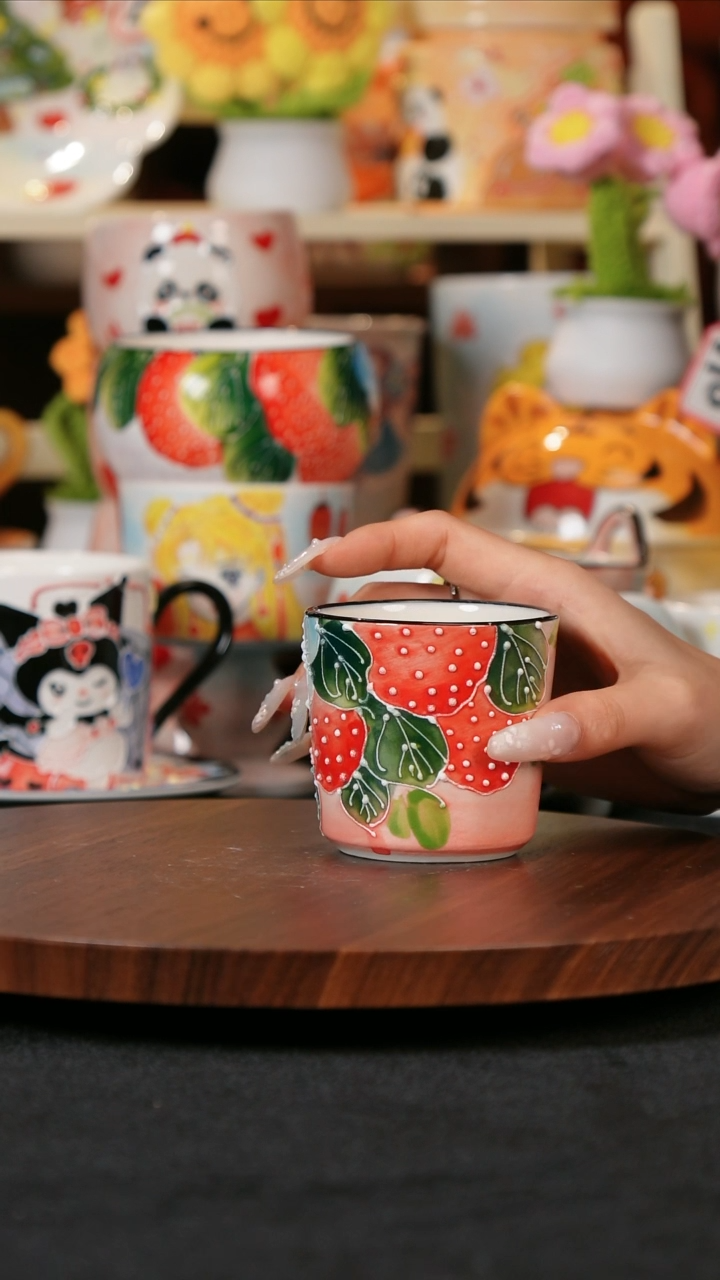 【闪购商品】景德镇手工手绘高温釉下彩陶瓷杯