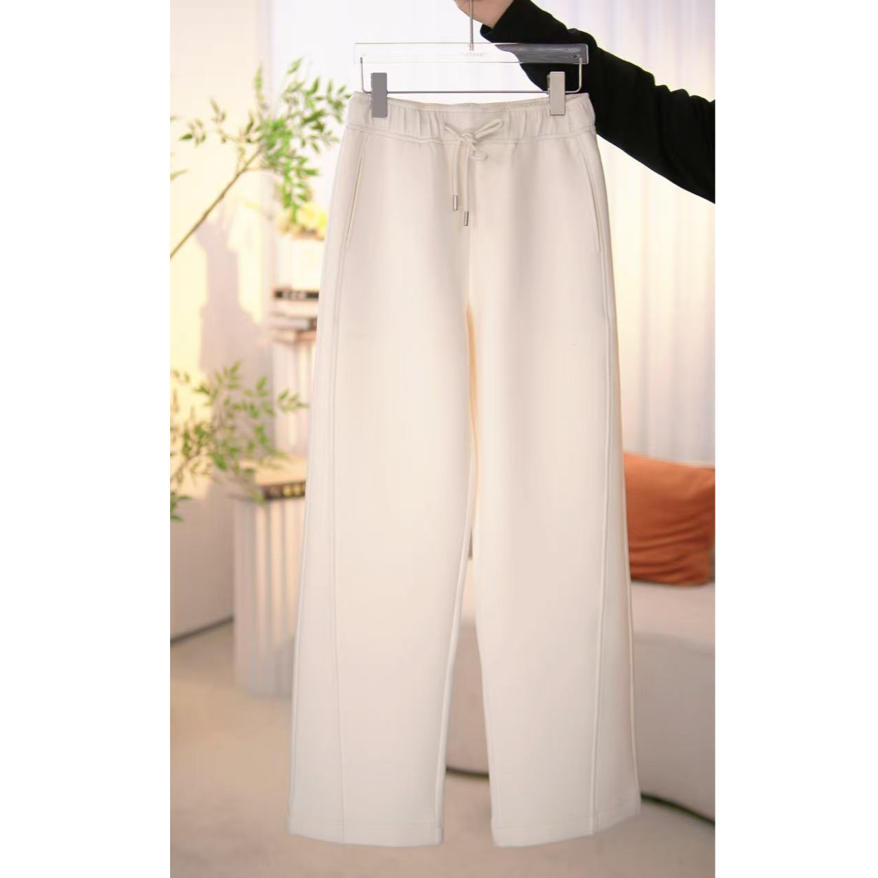 2025秋冬加绒保暖裤女新款高腰休闲显瘦窄版直通运动裤