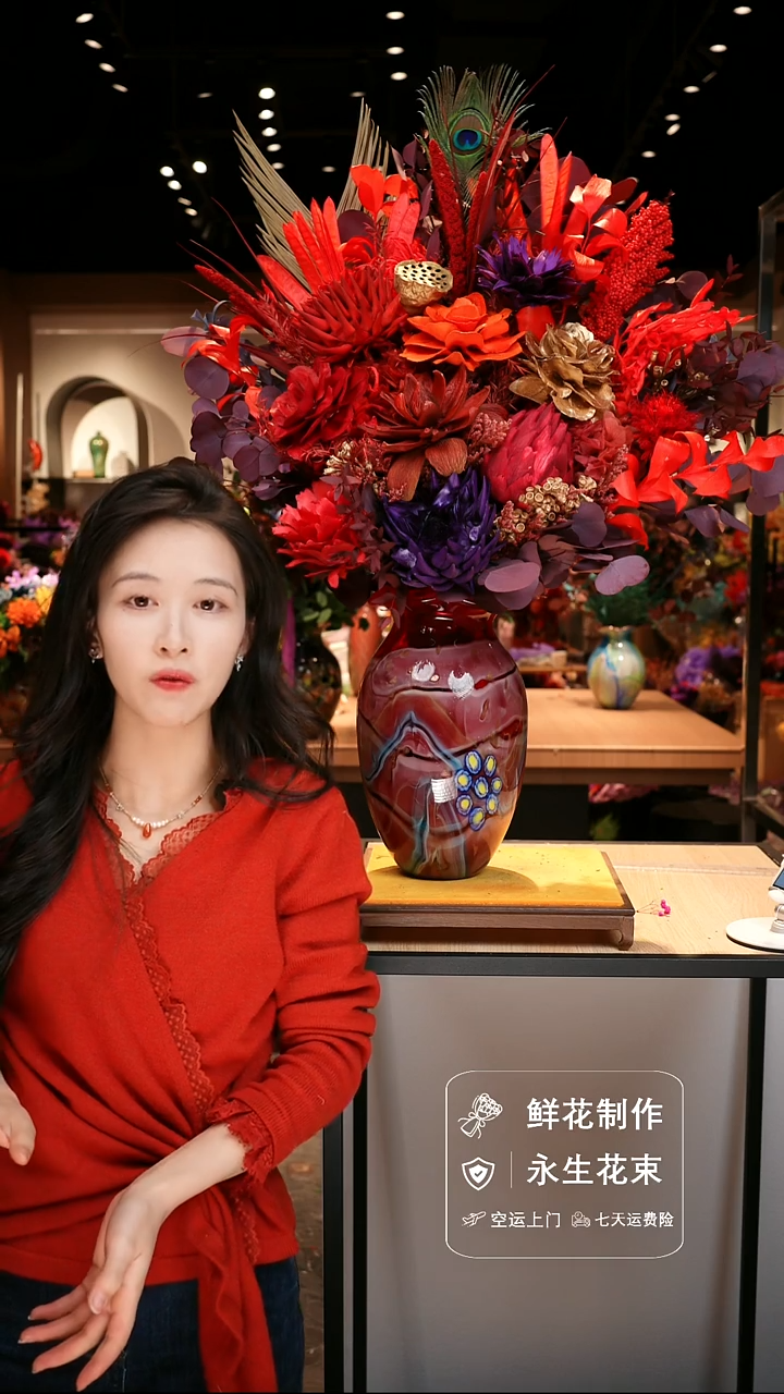 手工艺品琉璃手工花器花束空运包邮送货上门-以图片为准  