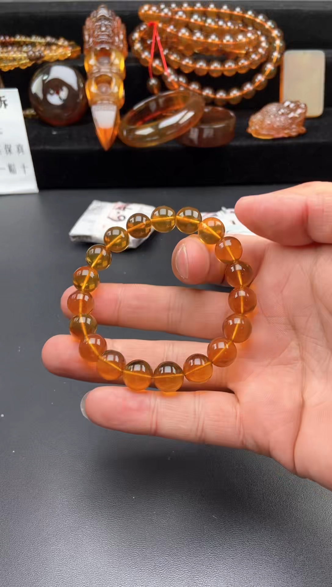 【闪购商品】琥珀手链未镶嵌浅金棕手串