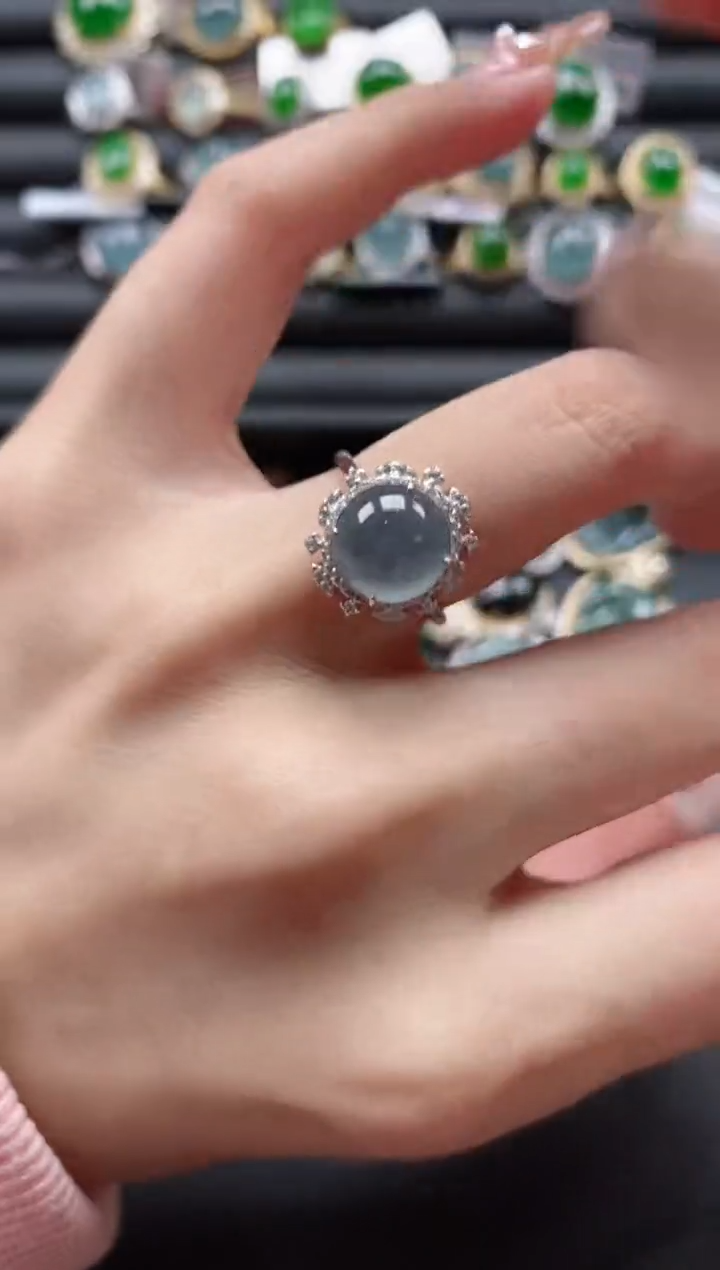 【闪购商品】翡翠戒指银S925镶嵌51151