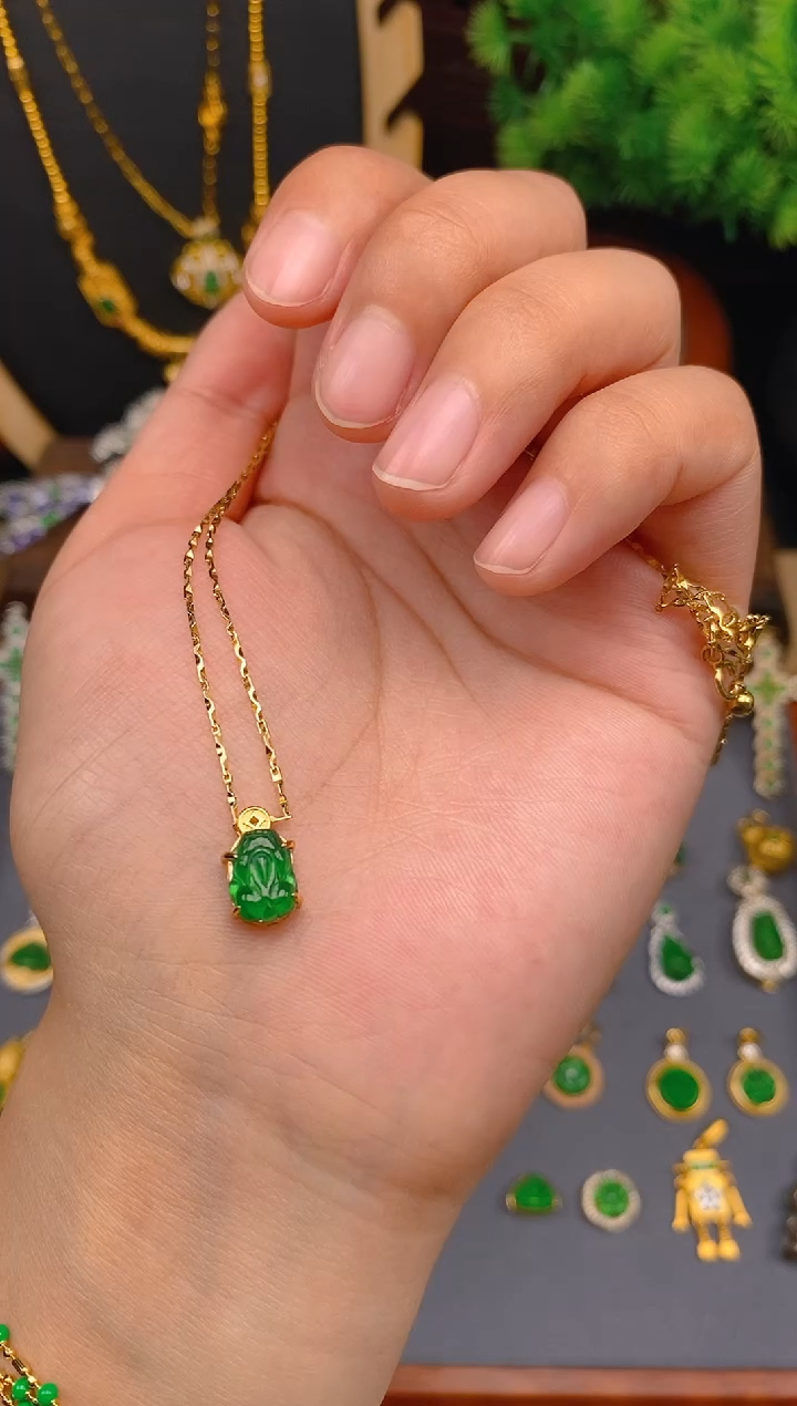 【闪购商品】翡翠吊坠(不含链)银S925镶嵌貔貅潘多拉