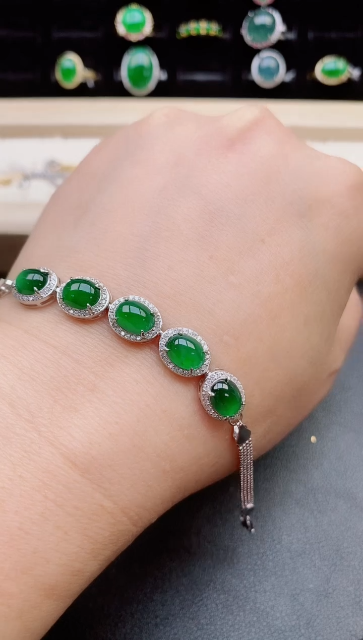 【闪购商品】翡翠手链银S925镶嵌50850580