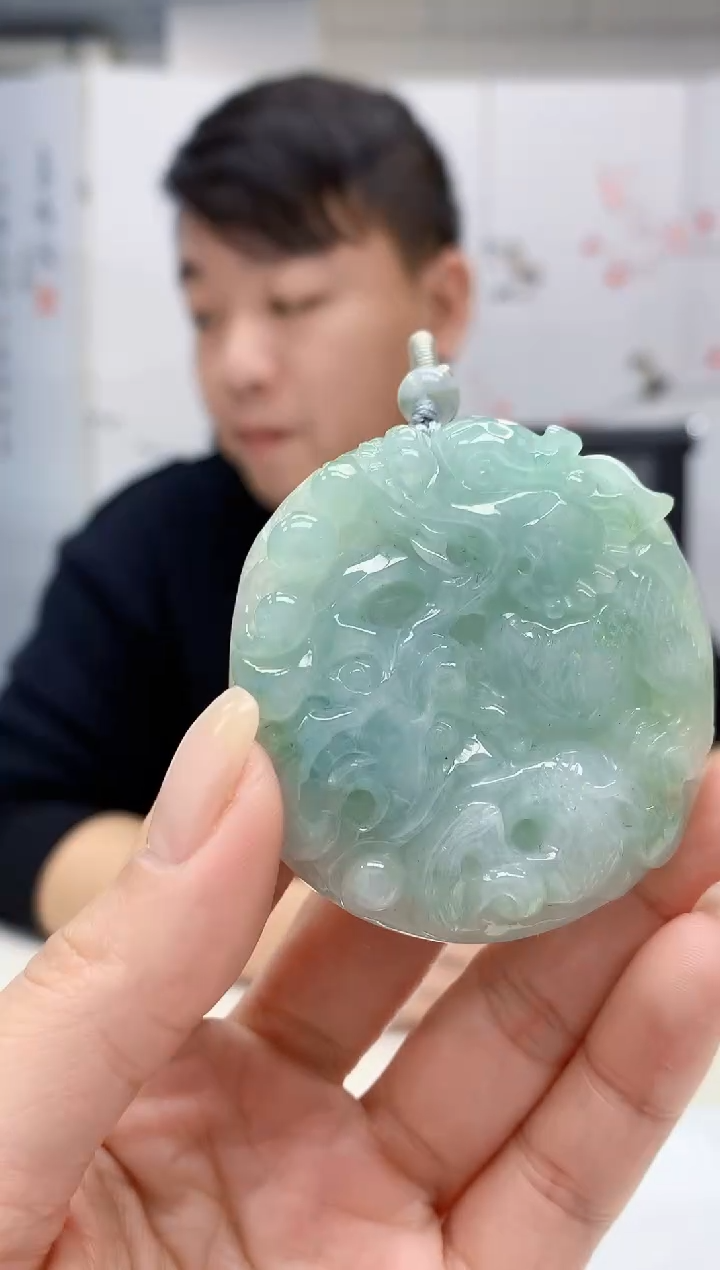 【闪购商品】定制翡翠未镶嵌4925lr-毛货挂件25
