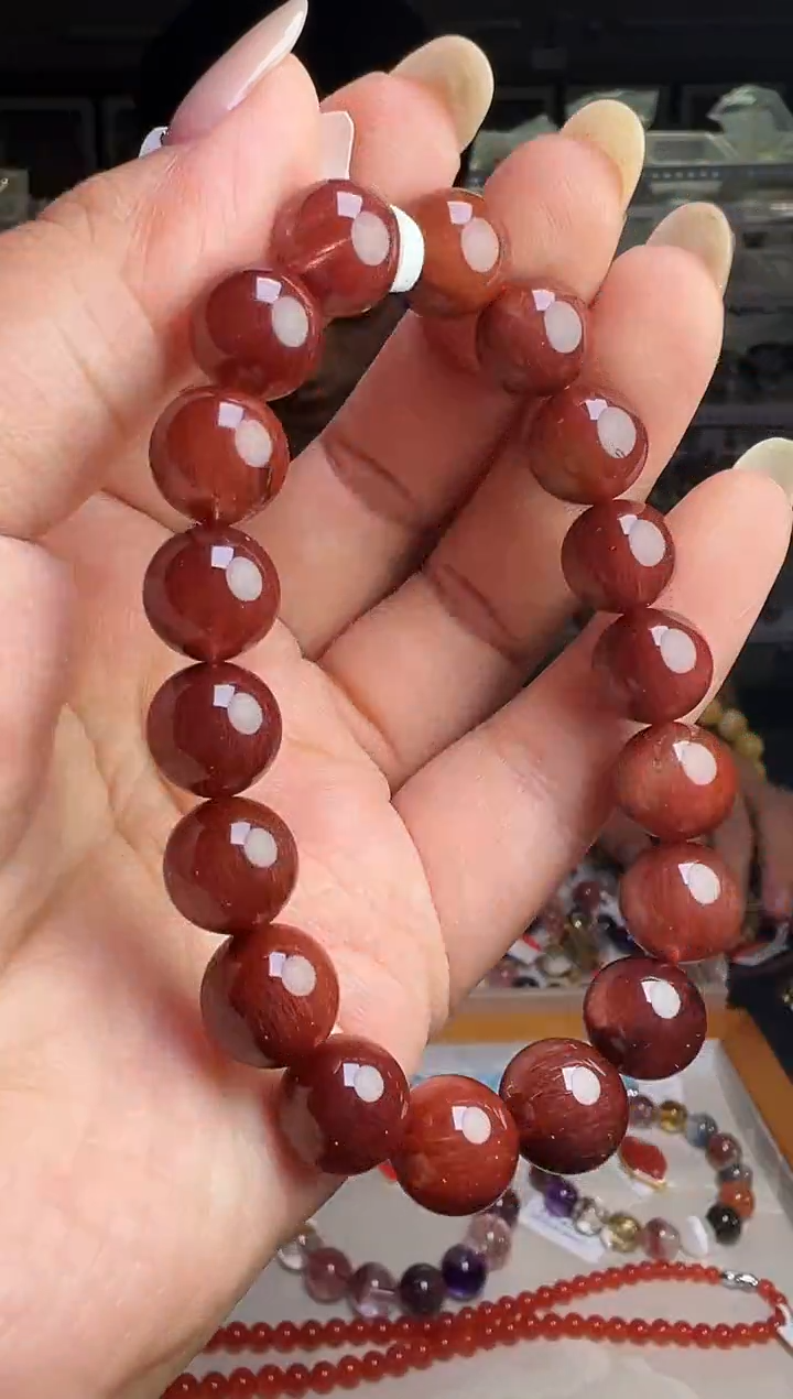 未镶嵌手串水晶红发晶手串10mm+ JP52640 