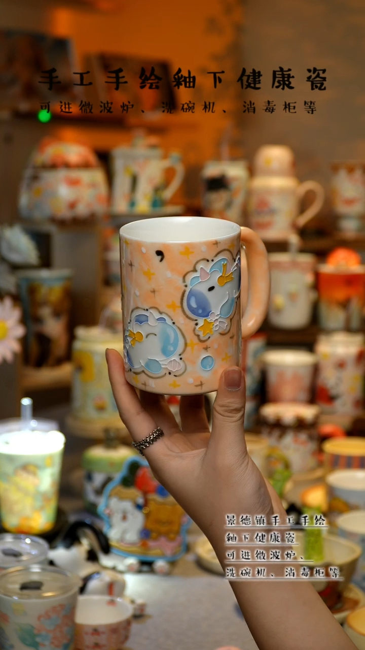 【闪购商品】杯陶瓷景德镇高温釉下彩&A922