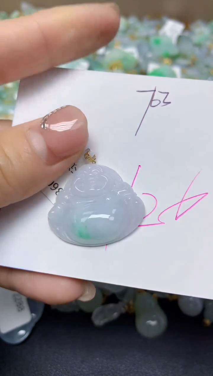 【闪购商品】翡翠挂件18K金镶嵌 天然翡翠A货