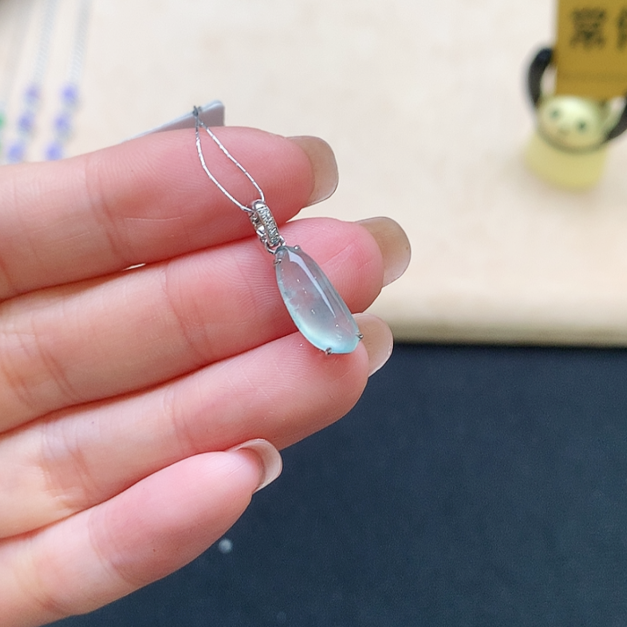 翡翠18K金福瓜吊坠-AL17-7234