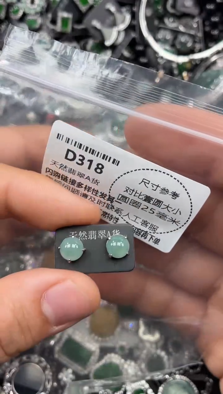 颈饰未镶嵌翡翠D318耳钉