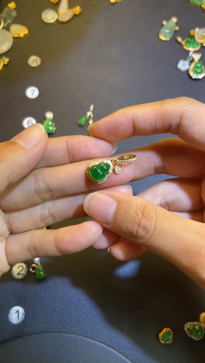 吊坠(不含链)银S925镶嵌翡翠1