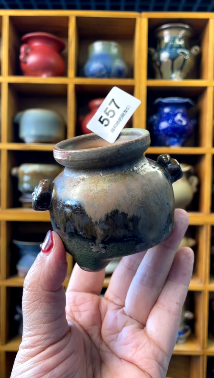 【闪购商品】陶557 内口4.5【喵喵团圆多肉盆】