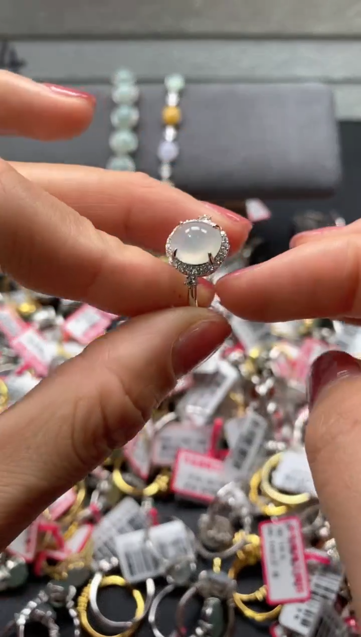 【闪购商品】翡翠戒指银S925镶嵌222222222   7