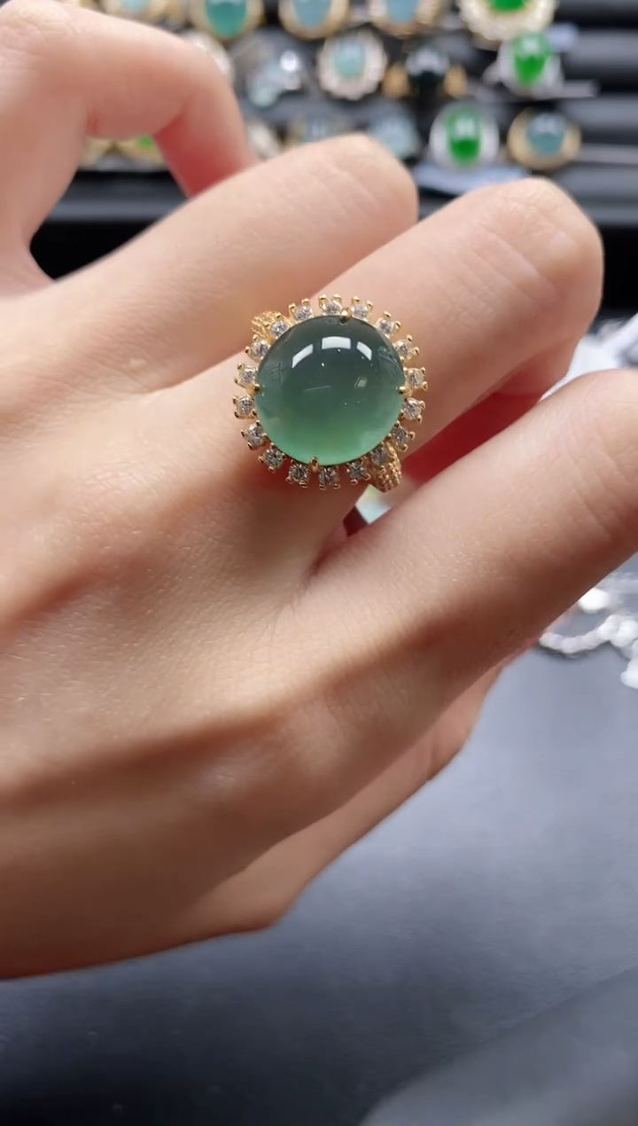 【闪购商品】翡翠戒指银S925镶嵌11111