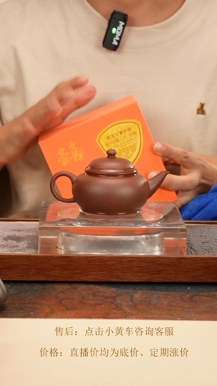 茶壶紫砂  黄龙源紫泥 盔帽水平壶 140cc 钱币孔