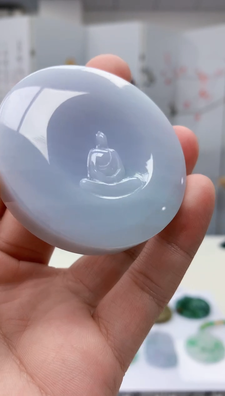 【闪购商品】定制翡翠未镶嵌4852bb-毛货挂件40