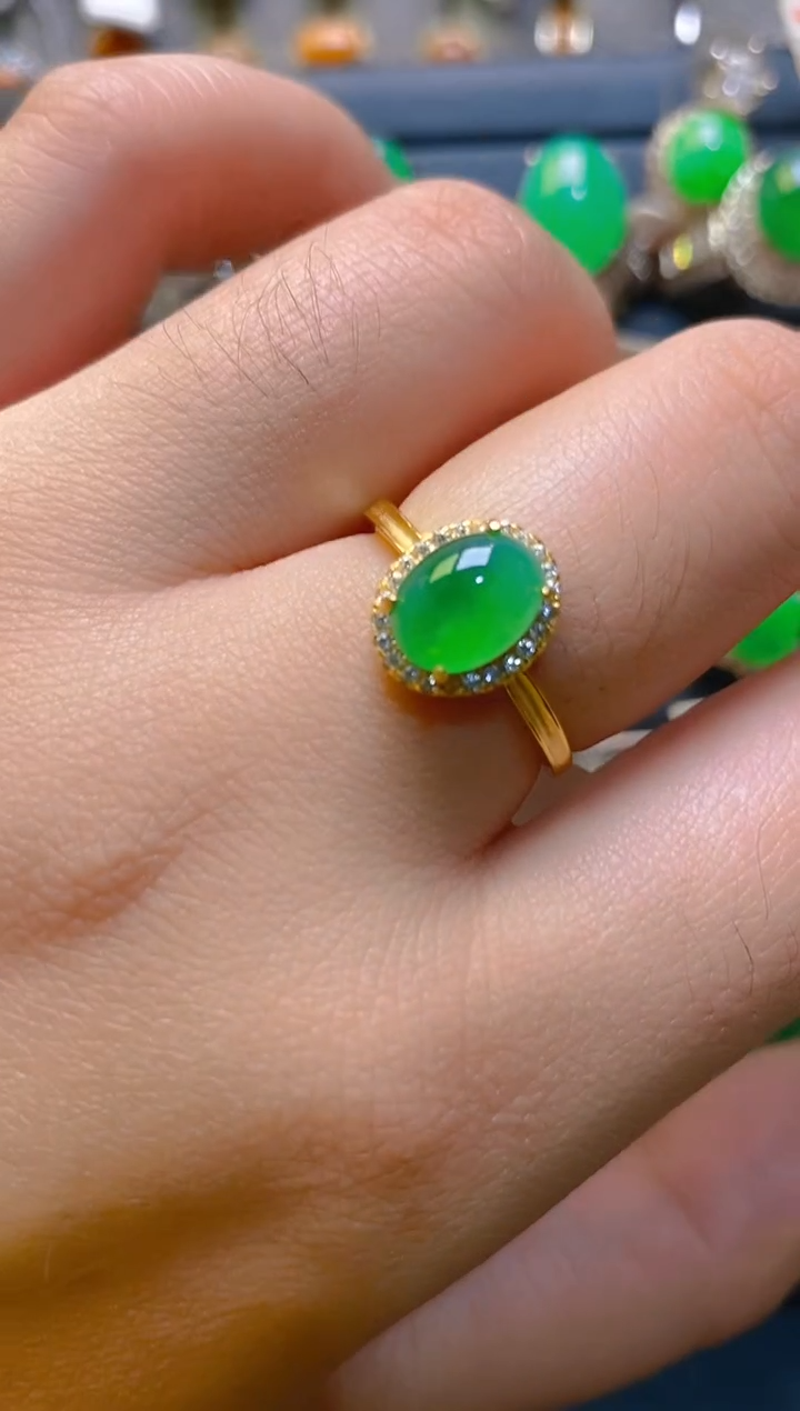 【闪购商品】翡翠耳饰银S925镶嵌天然A货翡翠1