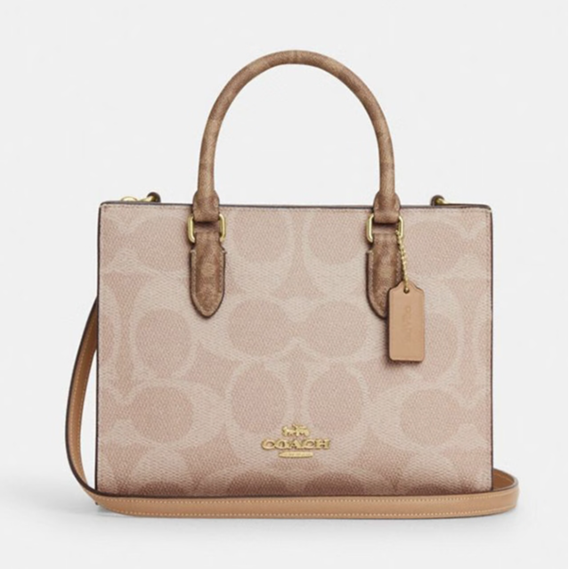 COACH/蔻驰奥莱款女士PVC配皮单肩斜挎手提包 CY676IMXI9