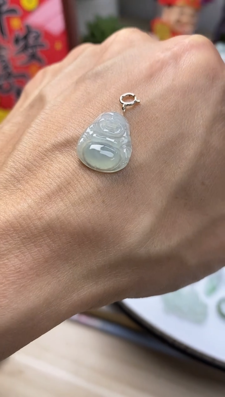 颈饰未镶嵌翡翠42天然缅甸翡翠A货小佛公