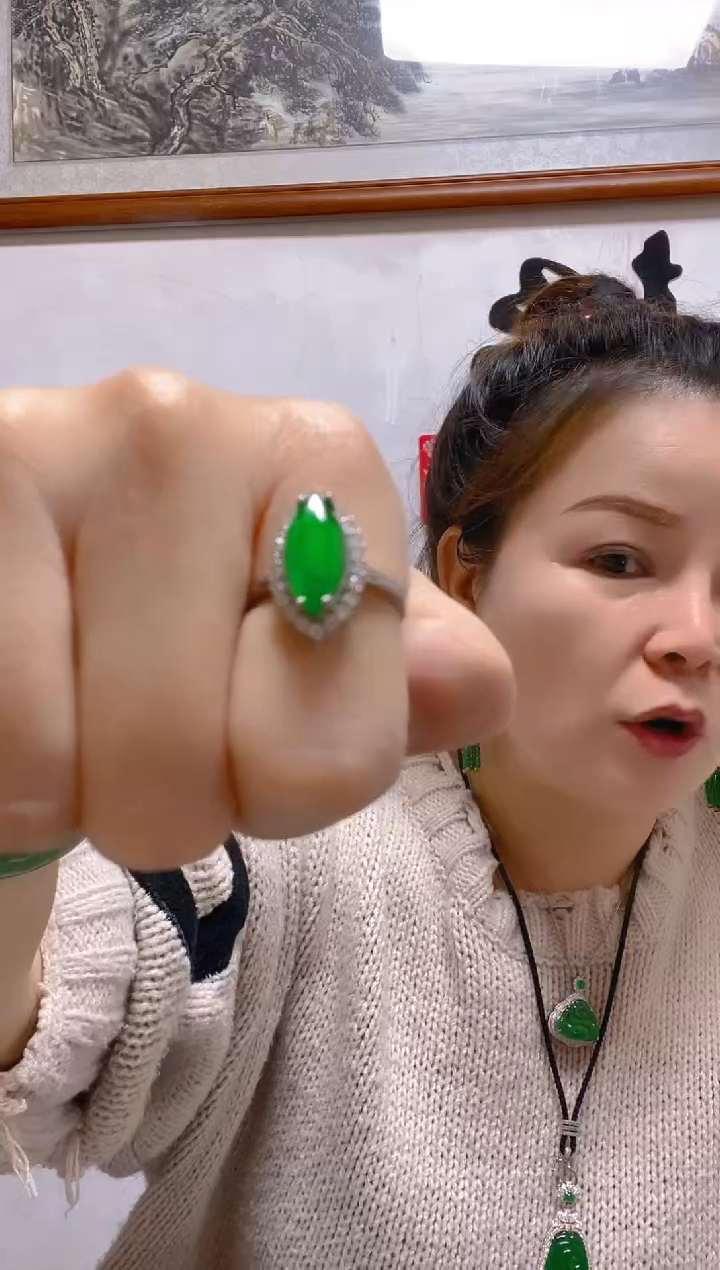 未镶嵌戒指翡翠天然A货 假一罚四