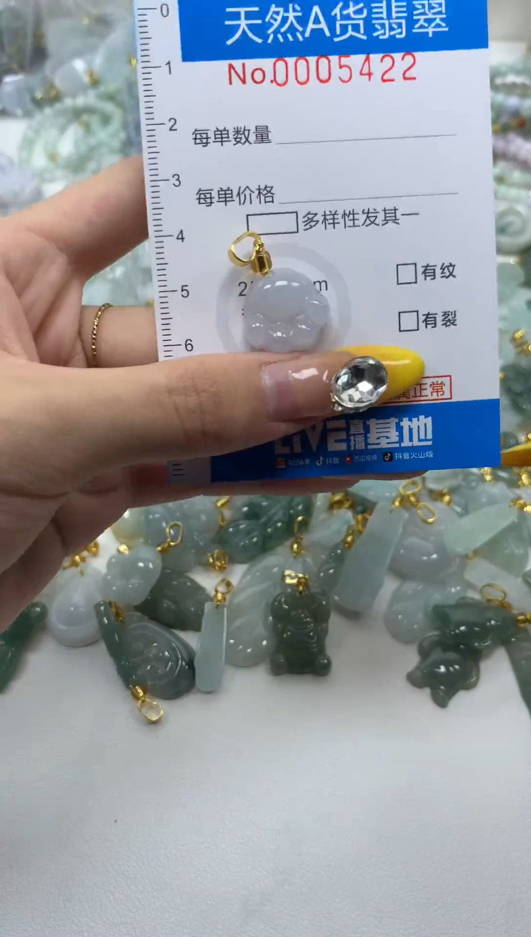 颈饰未镶嵌翡翠净货挂件-5422