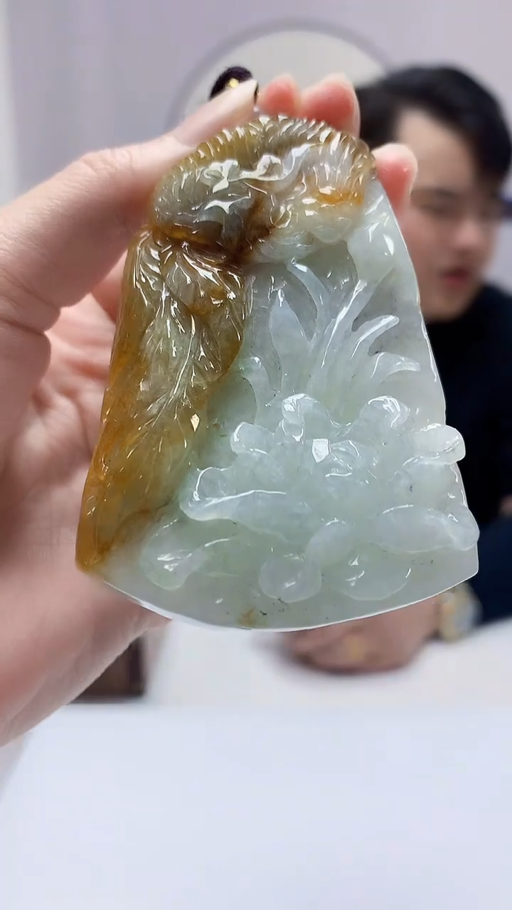 定制翡翠未镶嵌5060zm-毛货挂件凤凰85