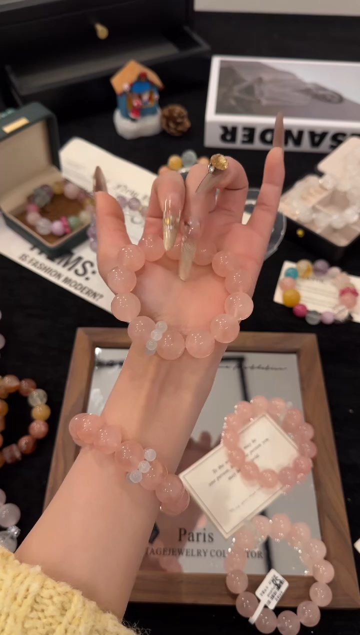 未镶嵌手链水晶粉雾海x2993