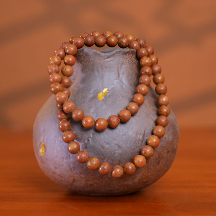 非金属棉绳项链 砭石无镶嵌108颗素珠项链