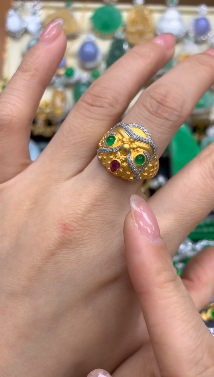 【闪购商品】翡翠戒指18K金镶嵌457-中国好珍宝