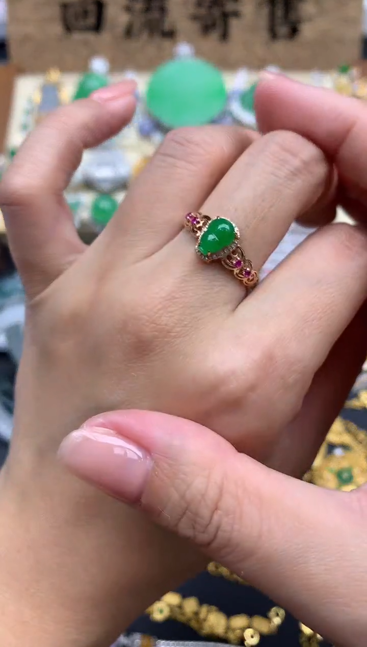 【闪购商品】翡翠戒指18K金镶嵌318-中国好珍宝