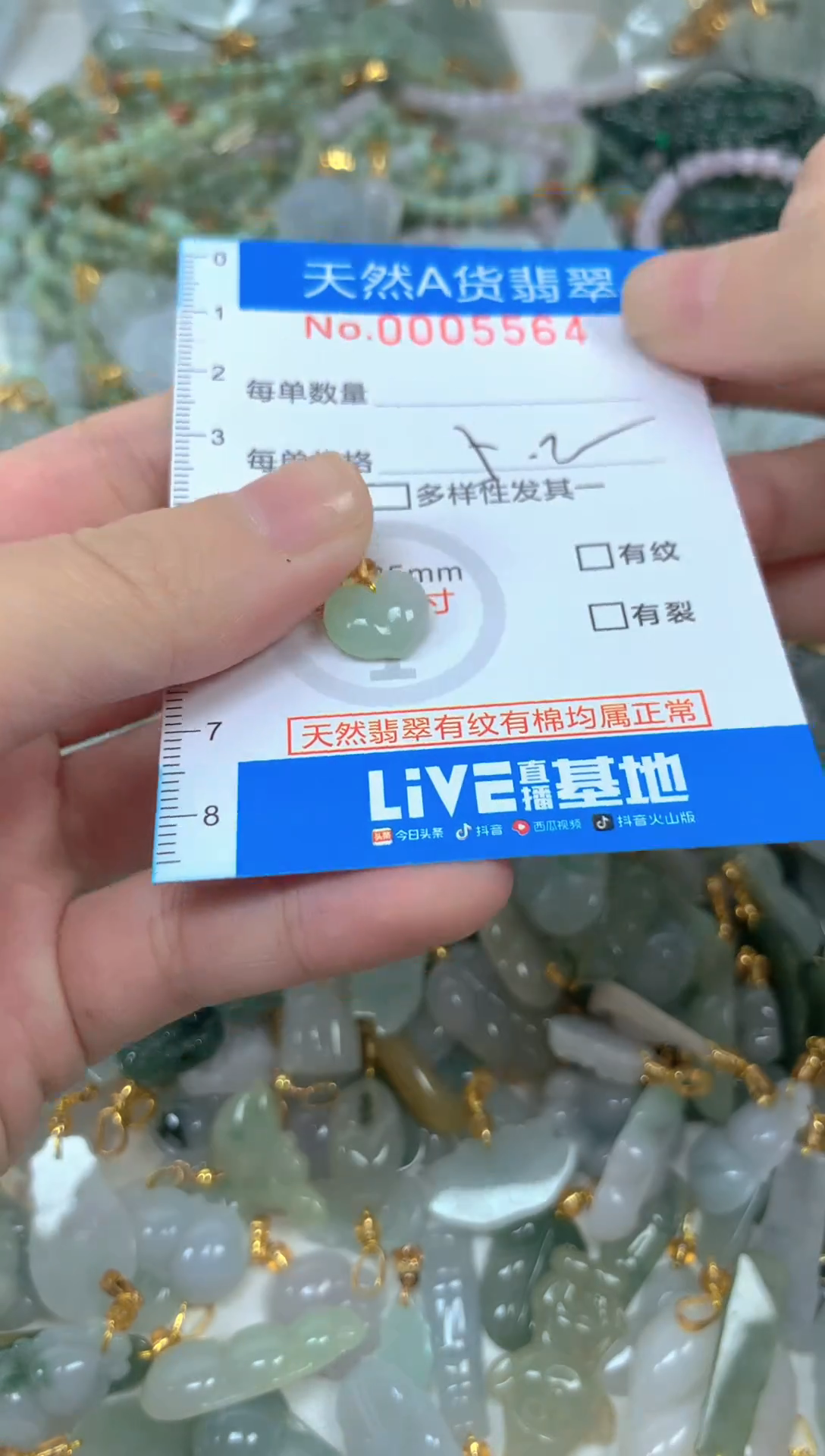 颈饰未镶嵌翡翠净货挂件-5564