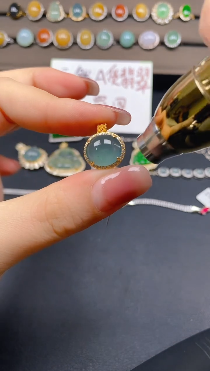 翡翠戒指银S925镶嵌61