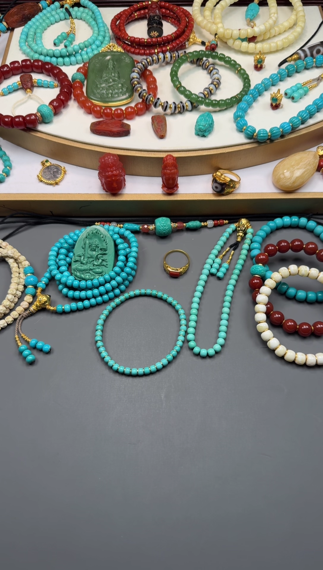 18K金镶嵌绿松石手串晚*～11111