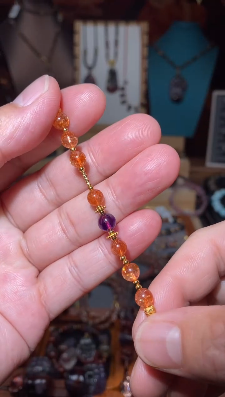 【闪购商品】长石金太阳延长链6mm未镶嵌多样性