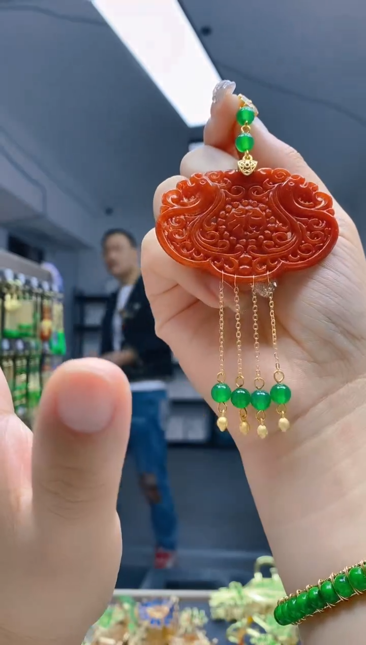 【闪购商品】翡翠耳饰合金93翡翠压襟