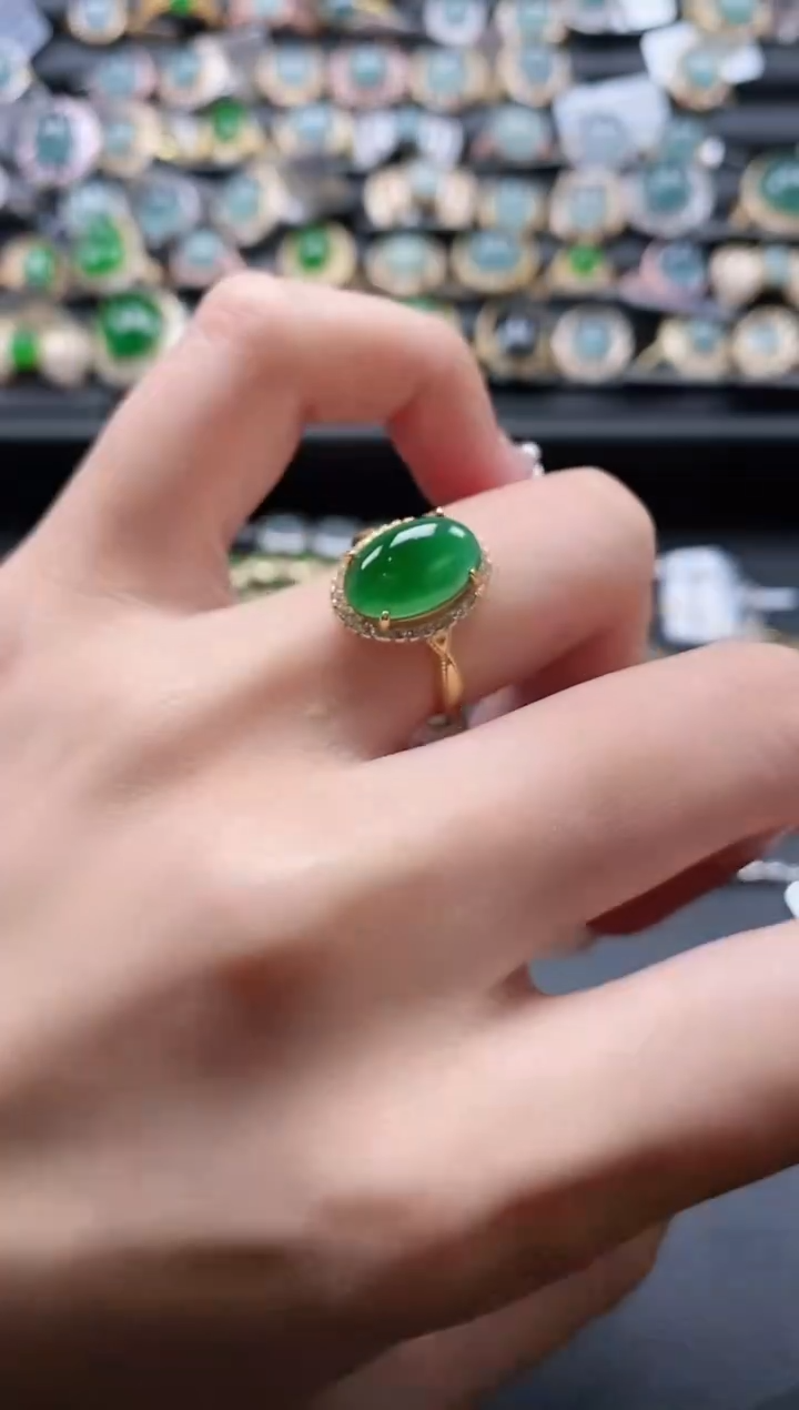 【闪购商品】翡翠戒指银S925镶嵌51511