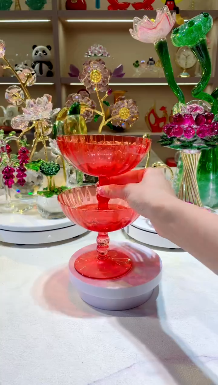 琉璃手工艺品红色碗